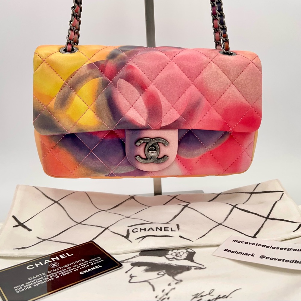 CHANEL Limited Edition Flower Power Flap Bag w/dust bag and Authentication Card